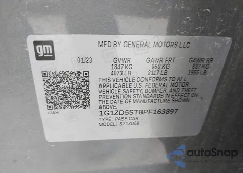 2023 Chevrolet Malibu Fwd 1Lt from USA, damaged, VIN 1G1ZD5ST8PF163897